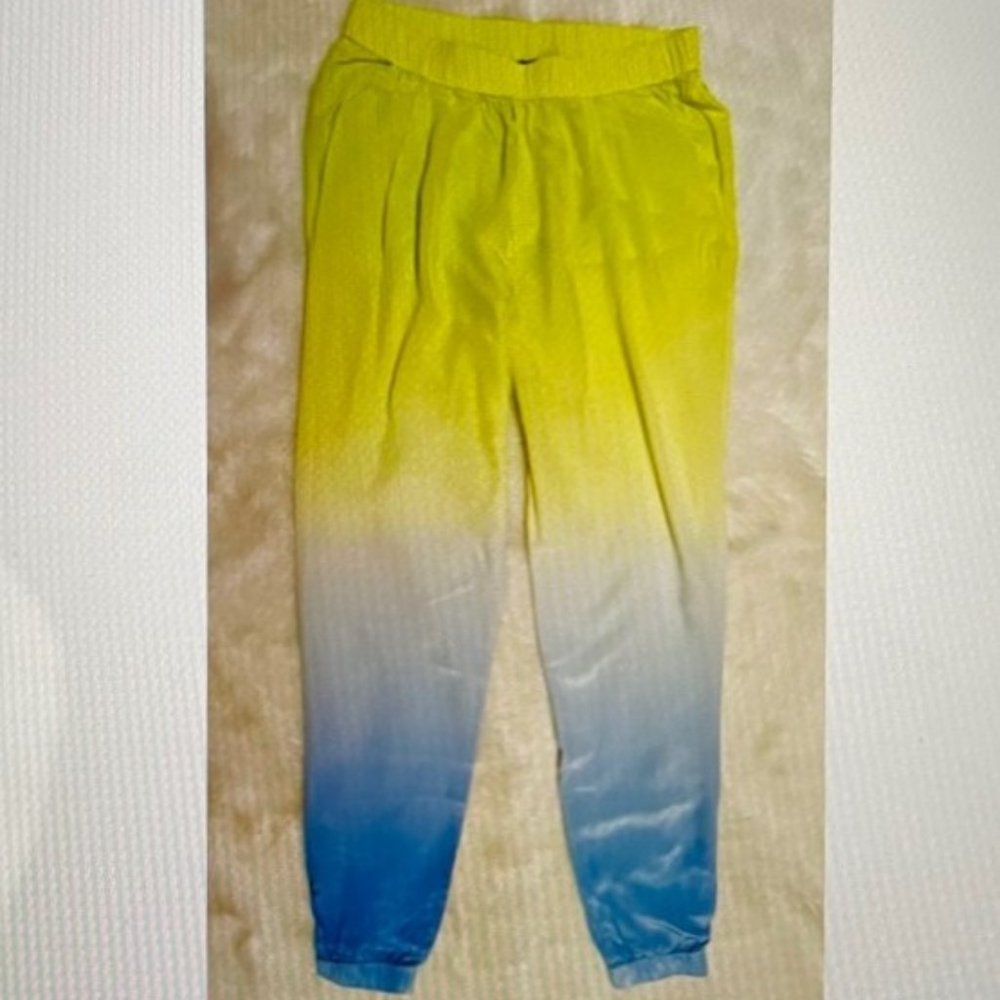 🦋SILK, New WITH Tags, “Gypsy05” Yellow/Blue Ombre pants/joggers, Sz L